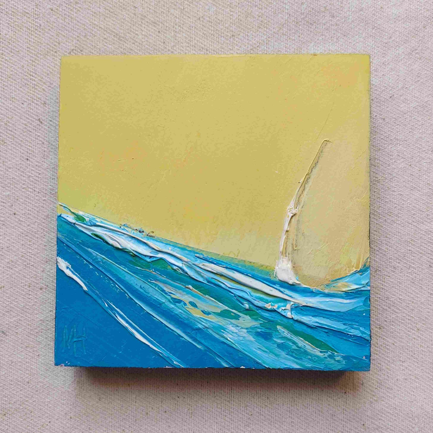 Yacht Under Yellow Sky