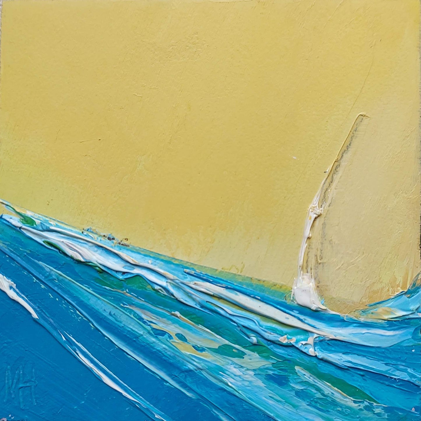 Yacht Under Yellow Sky