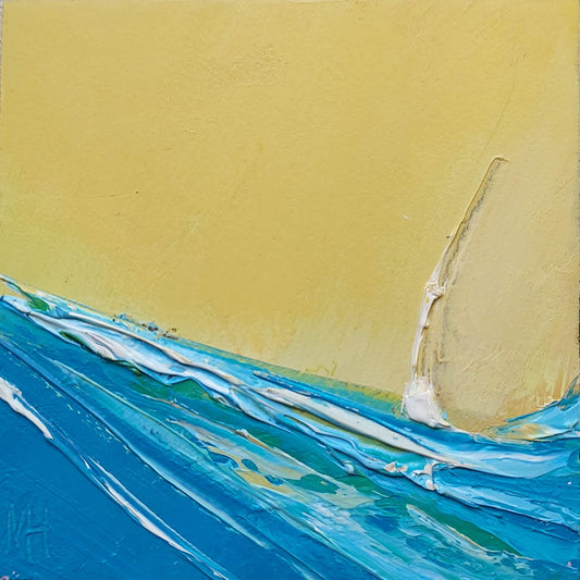 Yacht Under Yellow Sky