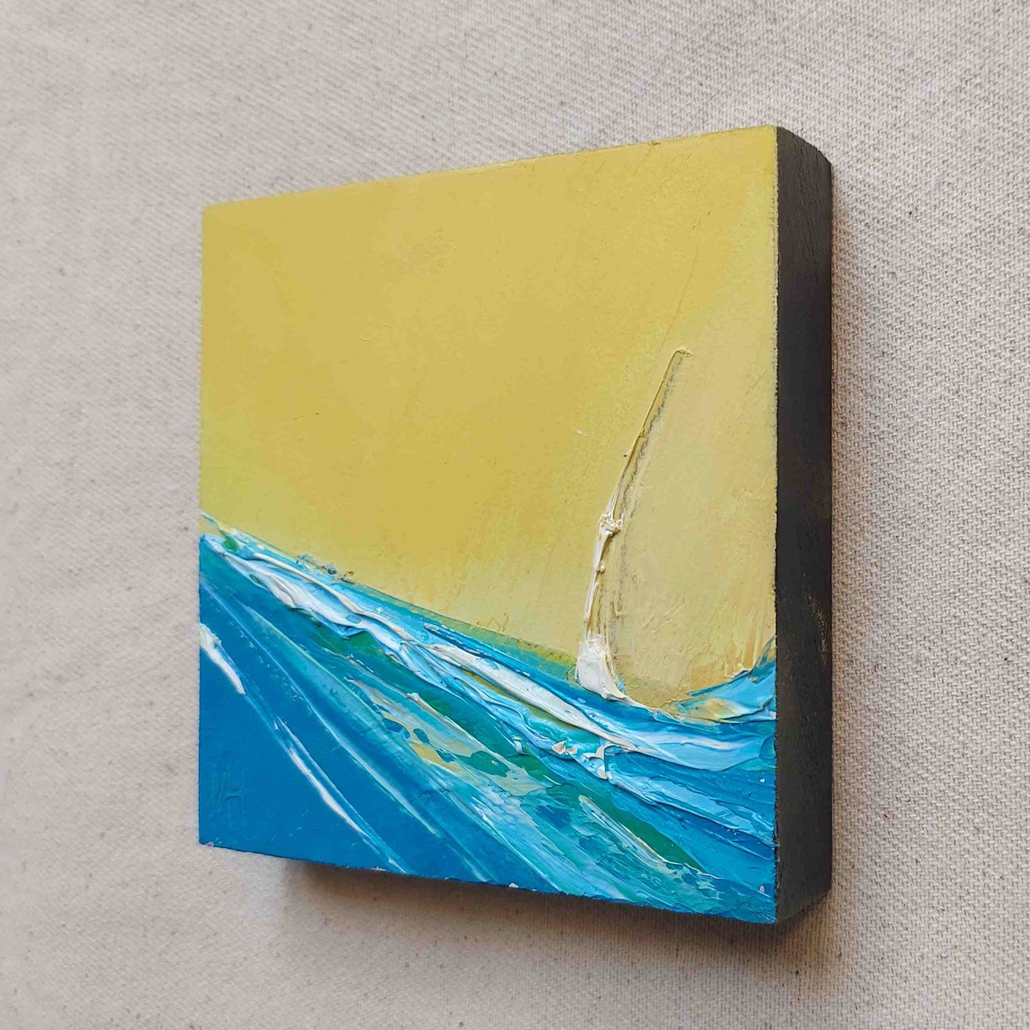 Yacht Under Yellow Sky