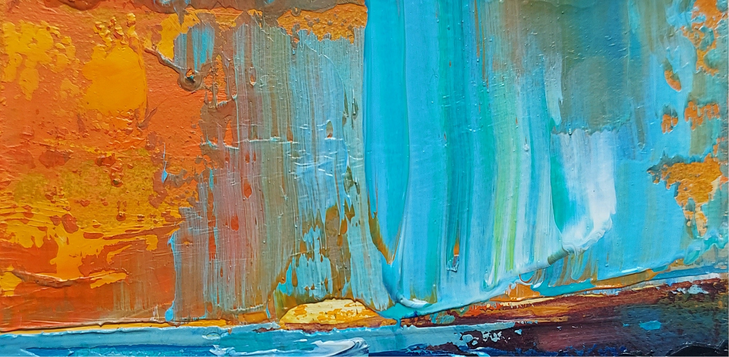 Abstract orange and blue sky