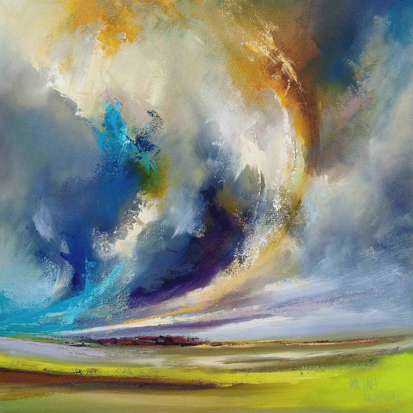 Sky Over Badbury Rings - oil painting