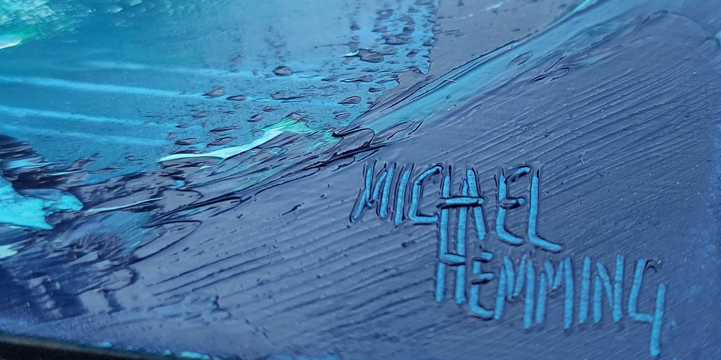 Close up of Michael Hemming artist's signature