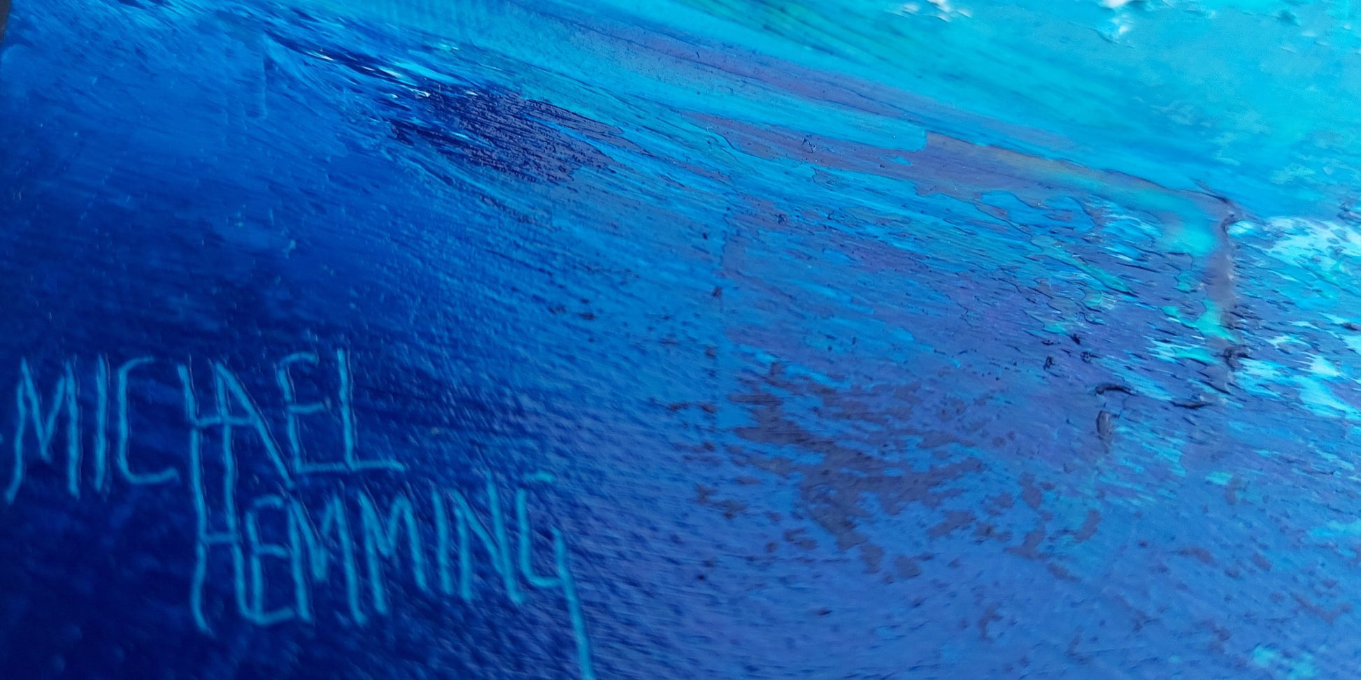 Oil painting close up with 'Michael Hemming' signature