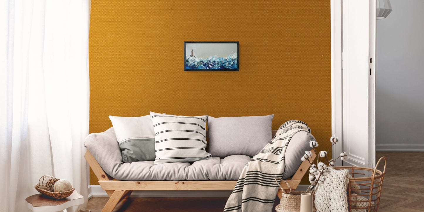 'Painting 1579' – Original Oil Seascape Painting by Michael Hemming 40cm x 20cm