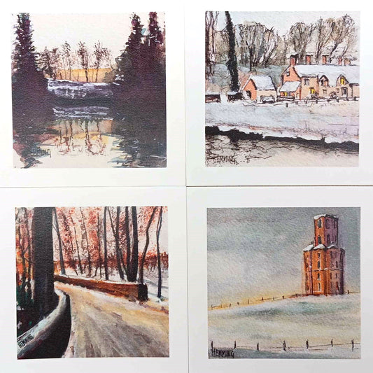 Set Of Four Limited Edition Greeting Cards - 'Winter'